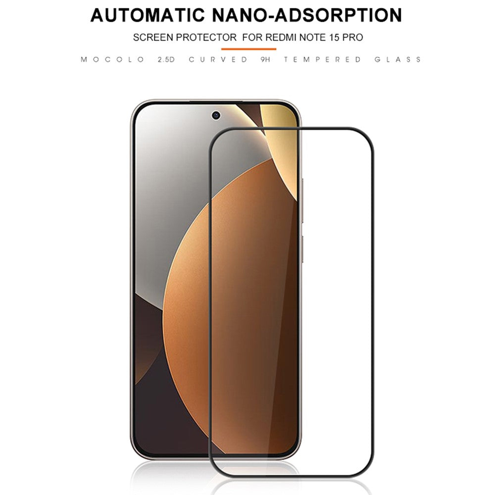 MOCOLO For Xiaomi Redmi Note 15 Pro 5G (Global) Full Screen Protector Anti-Shatter Silk Printing Full Glue Tempered Glass Film