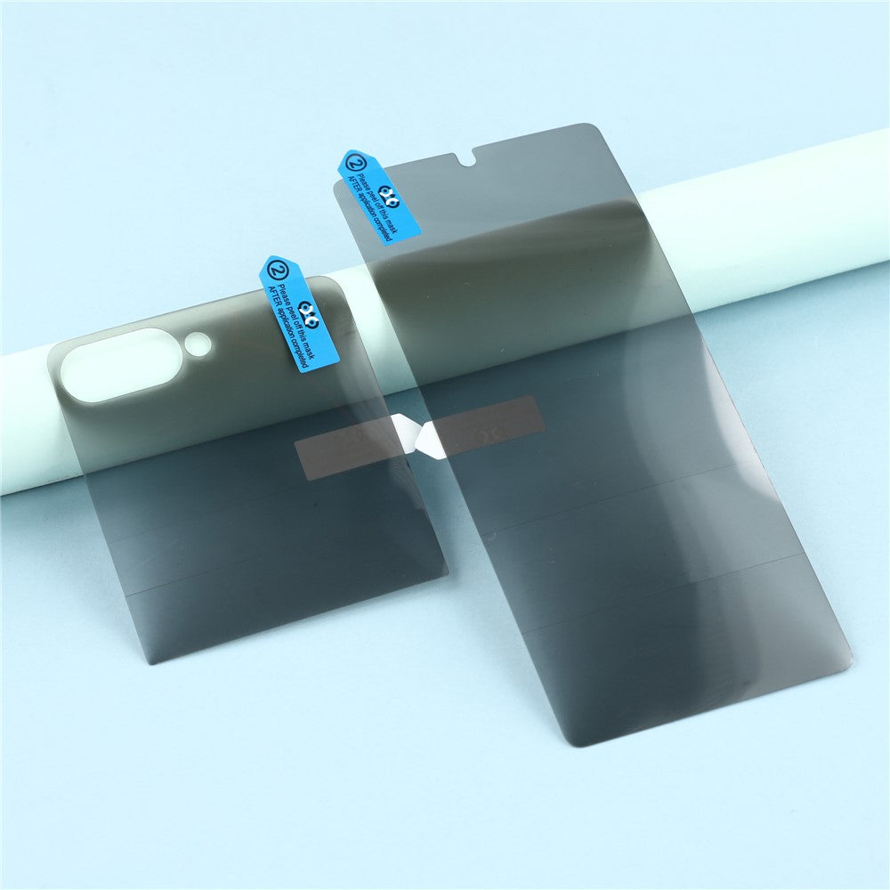 For Samsung Galaxy Z Flip8 Privacy Hydrogel Screen Protector Set 180-Degree Anti Spy Front / Back PET + TPU Films
