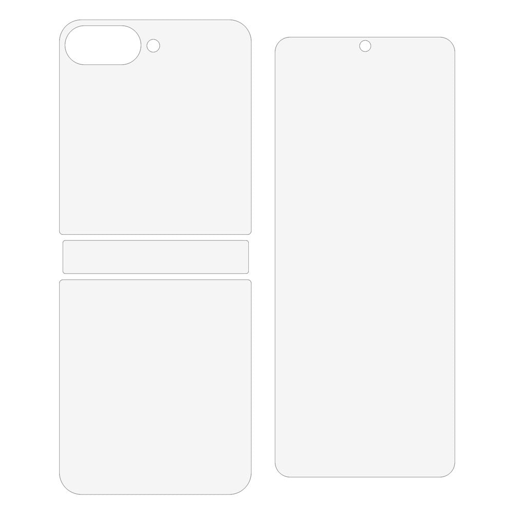 1 Set For Samsung Galaxy Z Flip8 Clear Screen Protector Inside + Front Display + Back Cover TPU+PET Film with Hinge Protector