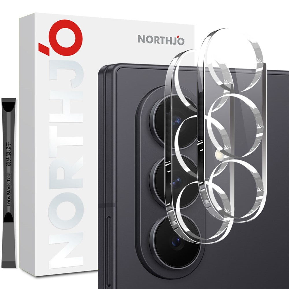 NORTHJO 2Pcs For Samsung Galaxy Z Fold8 Ultra Tempered Glass Camera Lens Protector Clear 3D Integrated Full Coverage