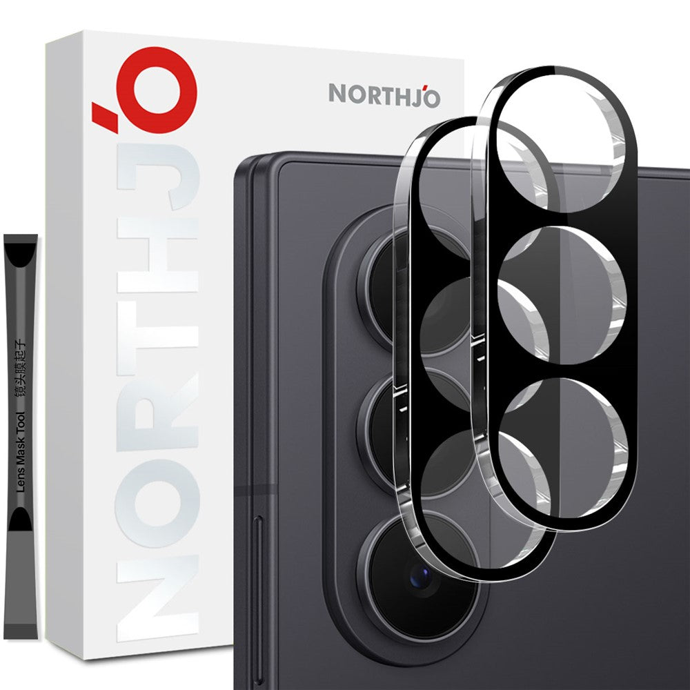 NORTHJO 2Pcs For Samsung Galaxy Z Fold8 Ultra Full Coverage Camera Lens Protector Silk Printing 3D Clear Tempered Glass Lens Film