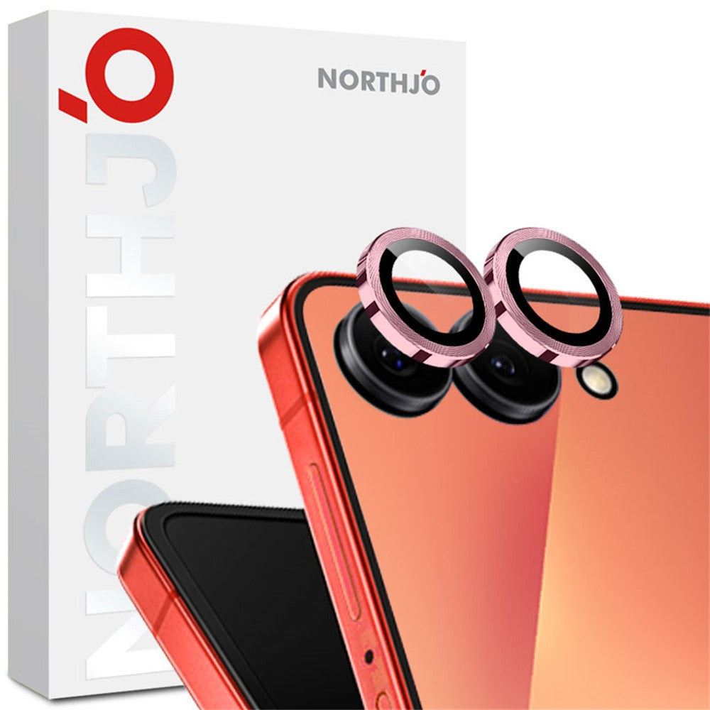 NORTHJO 1 Set For Samsung Galaxy Z Flip8 Tempered Glass Camera Lens Film CD Veins Metal Ring Lens Guard (Complete Coverage)