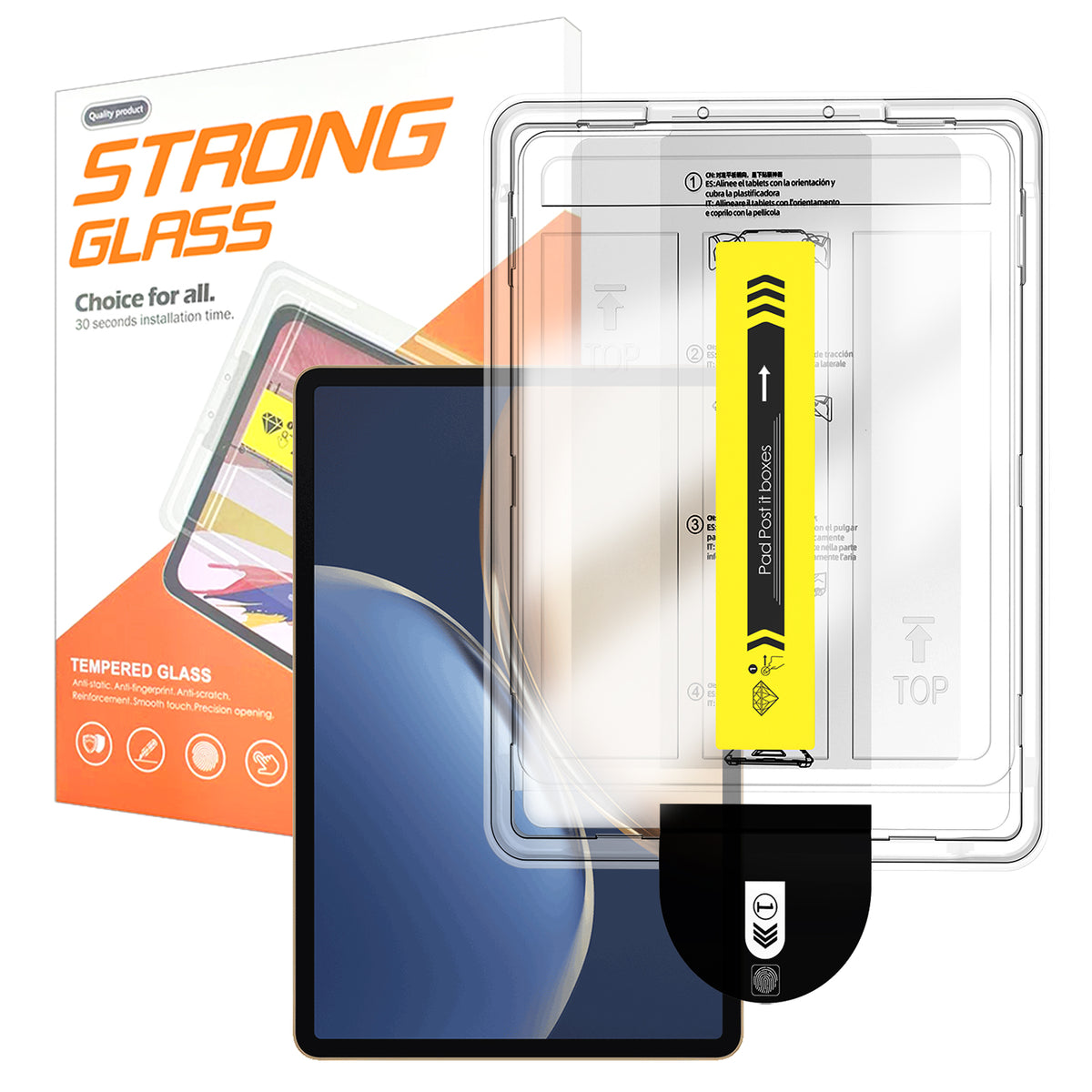 For Honor Pad V7 Screen Protector Arc Edge Tempered Glass Film with Auto Dust-free Installation Tool (NOT Complete Covering)