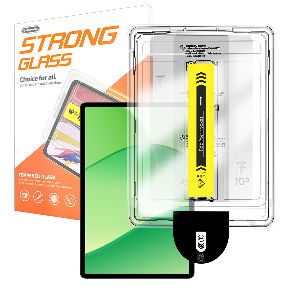For Oppo Pad SE Screen Protector Arc Edge Tempered Glass Film with Auto Dust-free Installation Tool (NOT Complete Covering)