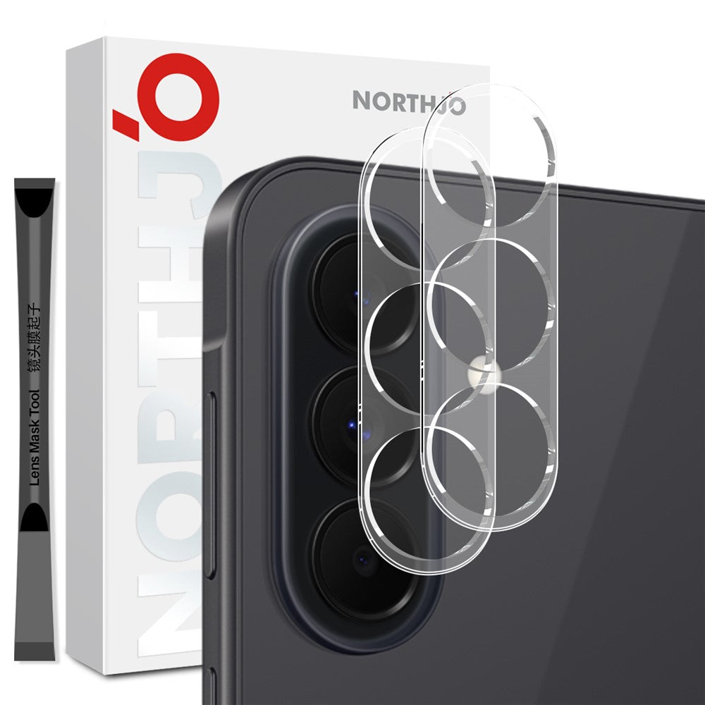 NORTHJO 2Pcs For Samsung Galaxy S26 FE Tempered Glass Camera Lens Protector Clear 3D Integrated Full Coverage