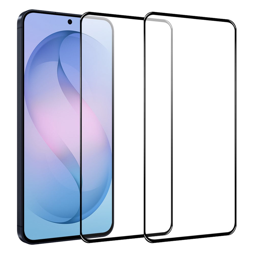 NORTHJO 2Pcs A+ For Samsung Galaxy S26 FE / S25 FE Screen Protector Full Coverage 0.3mm 2.5D High Aluminum-silicon Glass Silk Printing Film