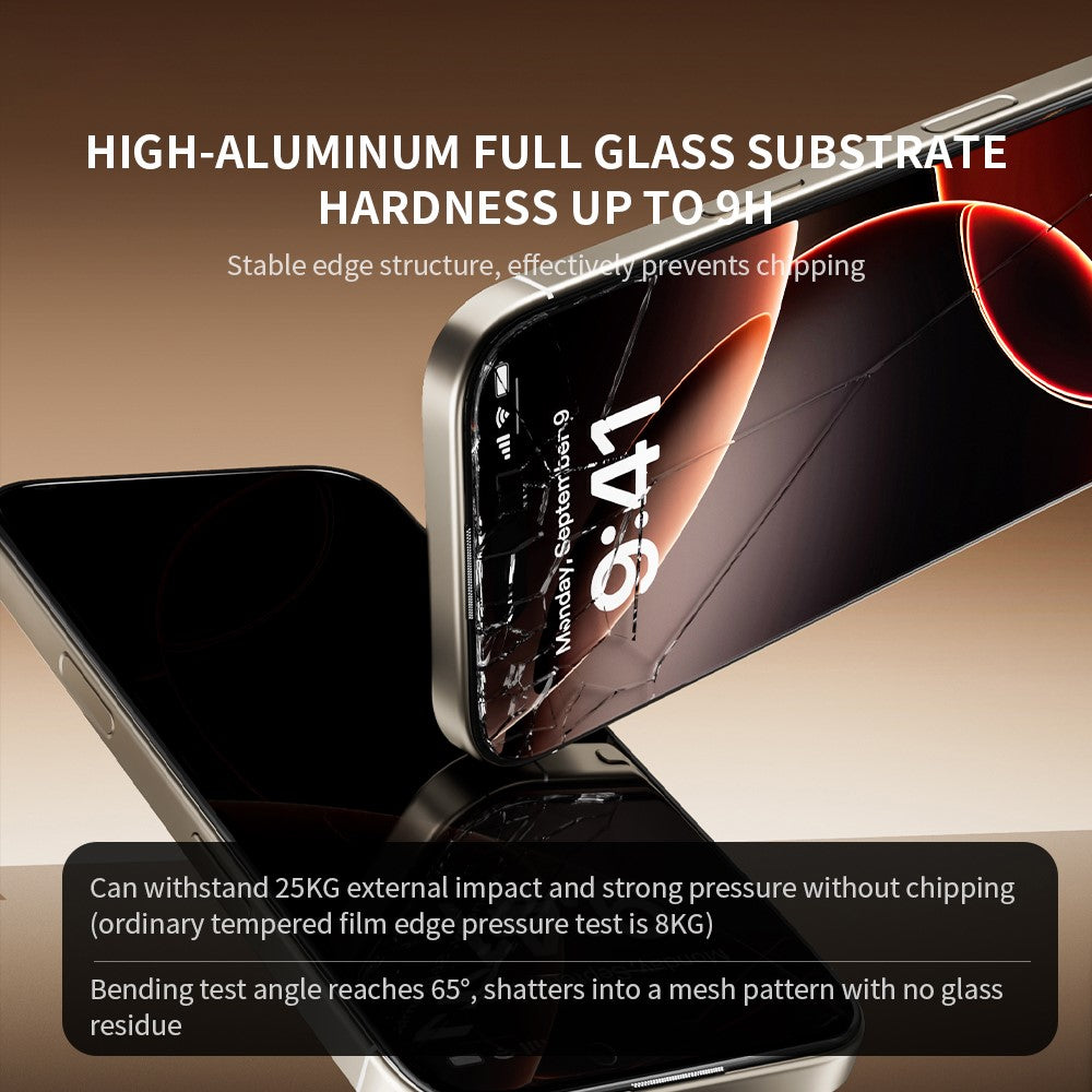ZGA til iPhone Air Anti-spy Skærmbeskytter 3D Fuld Dækning Antistatisk Høj Aluminium-Silicium Glasfilm