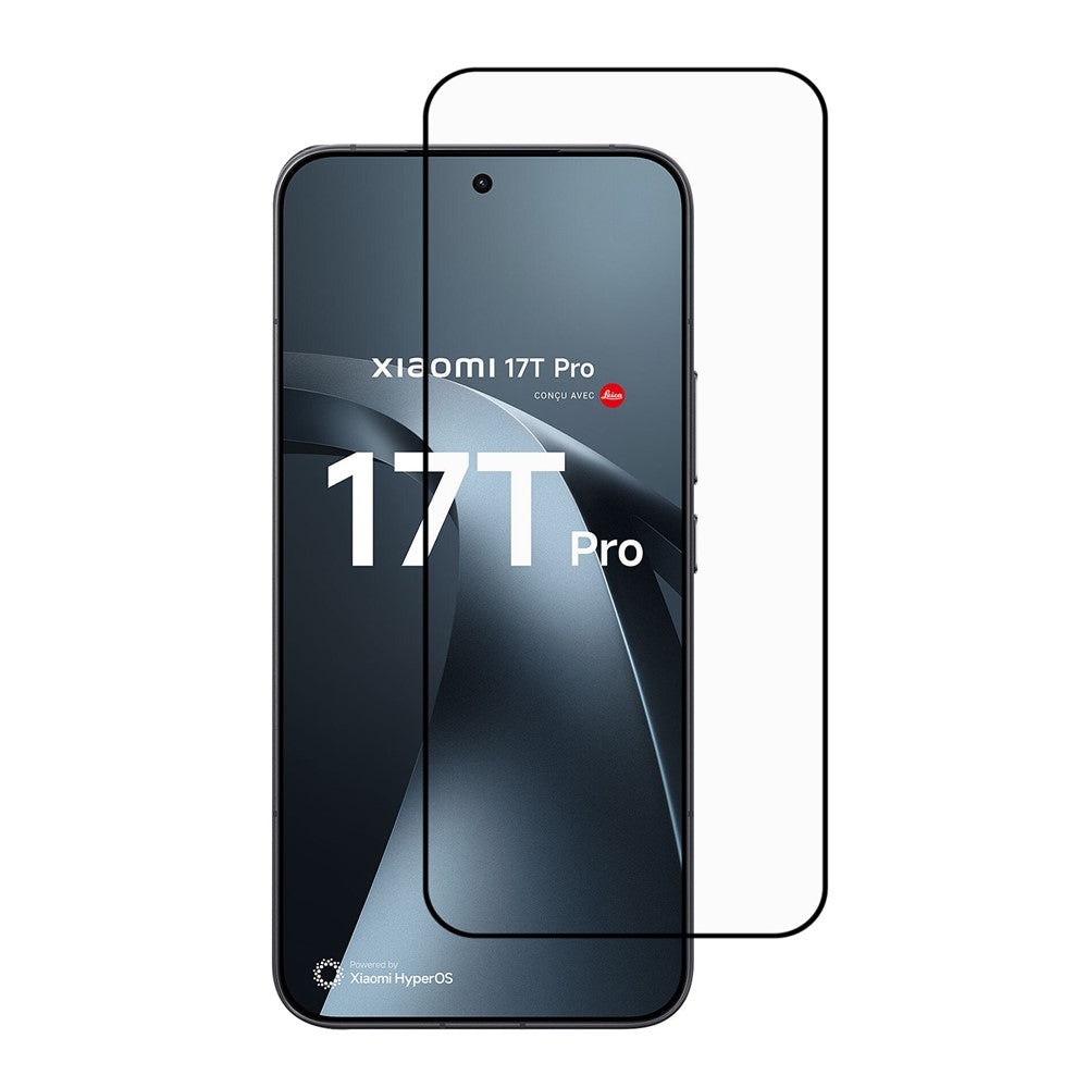 For Xiaomi 17T Pro Full Screen Protector Silk Printing Full Glue Tempered Glass Film 0.18mm Ultra-Thin (Support Fingerprint Unlock)