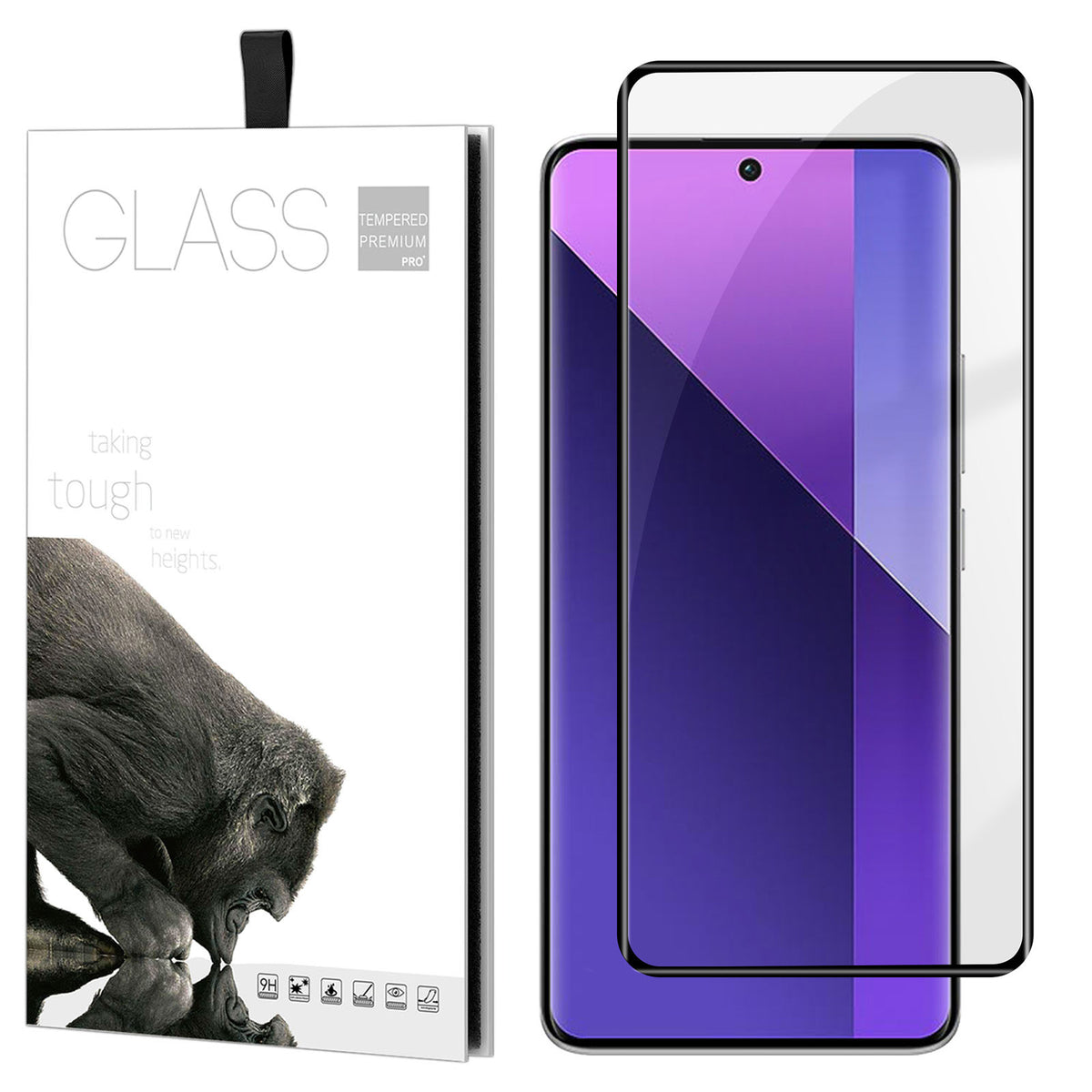 For Xiaomi Redmi Note 13 Pro+ 5G Full Screen Protector Full Glue Curved Edges Anti-fingerprint Tempered Glass Film