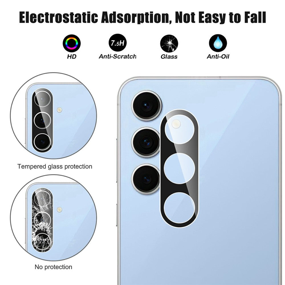 Til Samsung Galaxy S26 FE Kameraglas Beskyttelse Sort Hærdet Glas Linsefilm