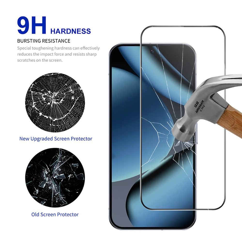 RURIHAI 10Pcs For Google Pixel 11 Pro / 11 / 10 Pro / 10 / 9 Pro / 9 Full Glue Screen Protector High Aluminium Silicon Glass Film, Ultrasonic Fingerprint Unlock