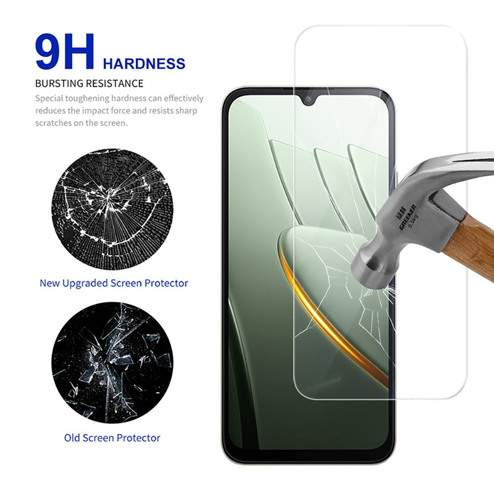 RURIHAI 10 stk. skærmbeskyttere til Xiaomi Poco C81 Pro 4G, 0,26 mm 2,5D fuldt dækkende højaluminosilikatglasfilm (ikke fuldt dækkende)