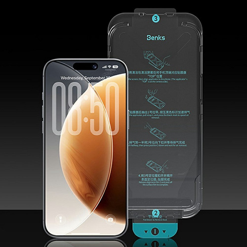 BENKS til iPhone 17 Pro Max Skærmbeskytter Anti-ridse Lithium Aluminium-silicium Glas Øjenvenlig HD Film