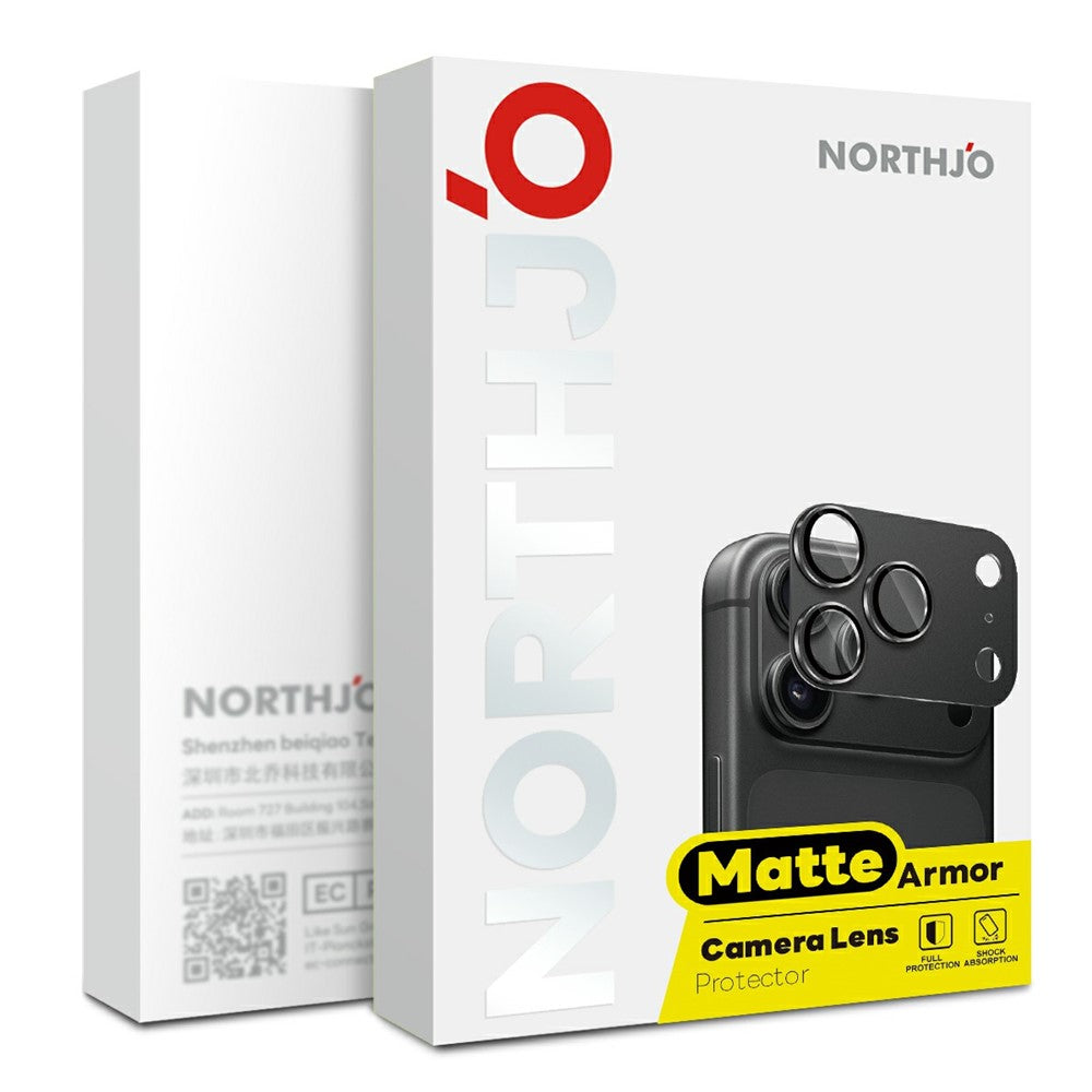 NORTHJO iPhone 18 Pro Max Kameralinsskydd Matt Metall/Glas - Blå