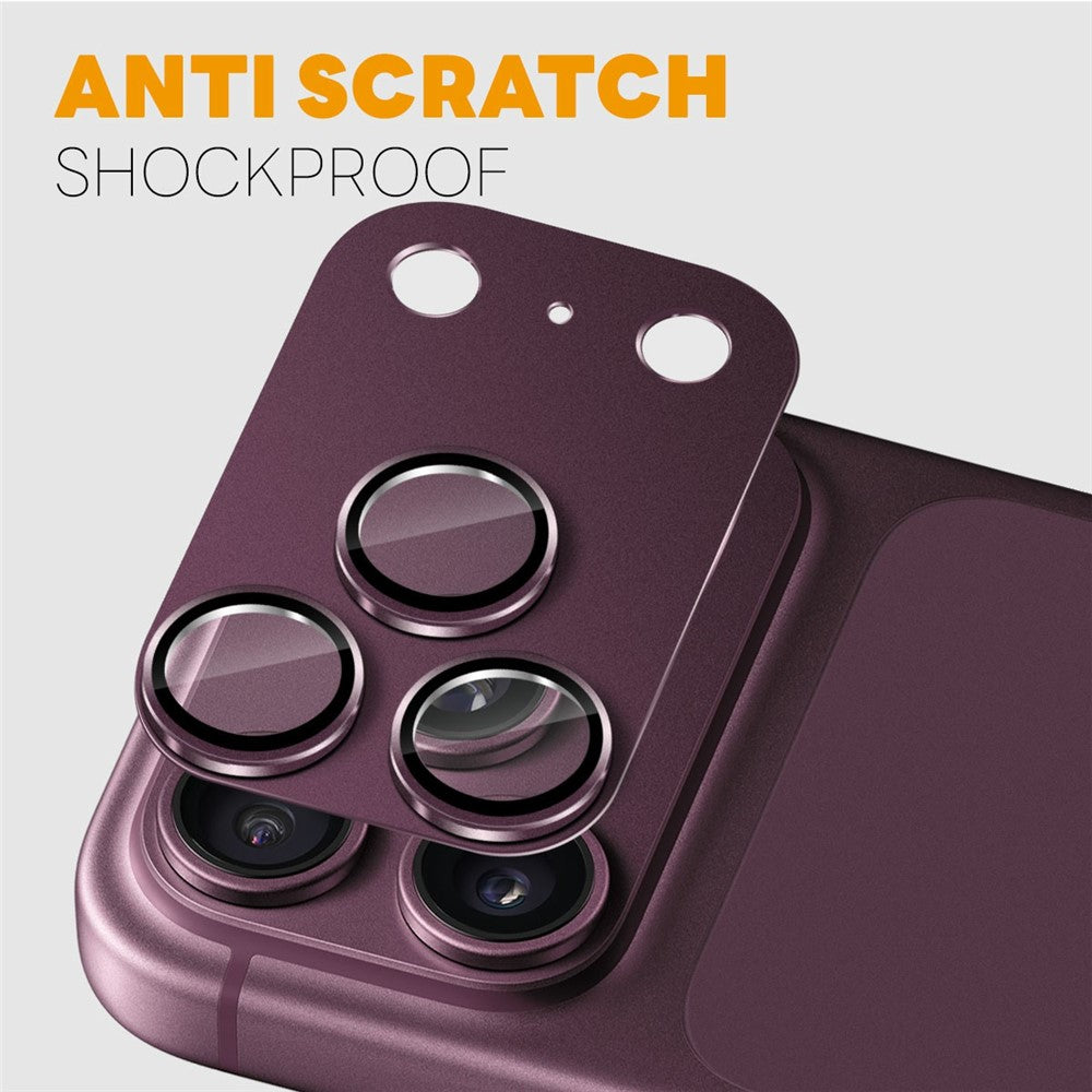 NORTHJO iPhone 18 Pro Kameralinsskydd Matt Metall/Glas - Lila