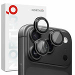 NORTHJO Til iPhone 18 Pro / 18 Pro Max Kameralinsebeskytter Hærdet Glas Linsefilm Metalringbeskyttelse 1:1 Originalt Design