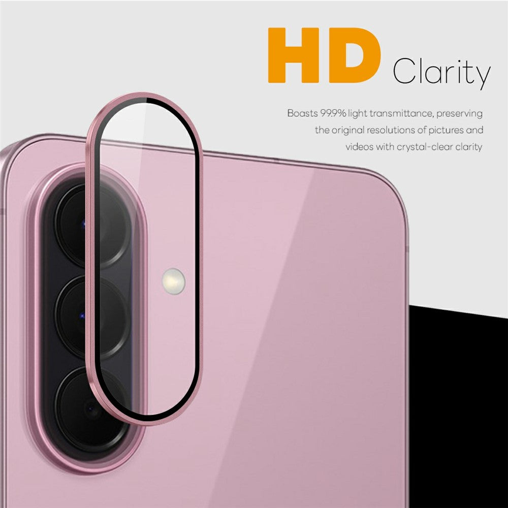 NORTHJO For Samsung Galaxy S26 FE Tempered Glass Camera Lens Film CD Veins Metal Ring Lens Guard (Complete Coverage)