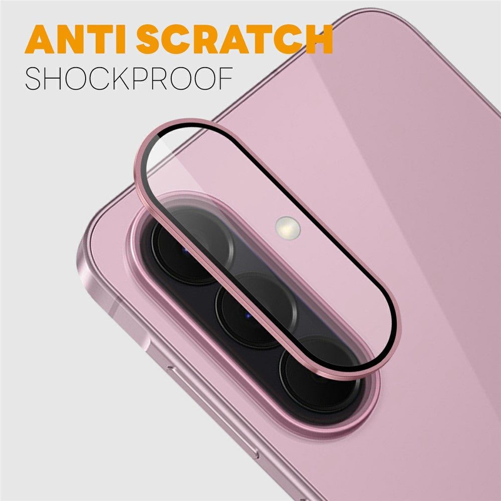 NORTHJO For Samsung Galaxy S26 FE Tempered Glass Camera Lens Film CD Veins Metal Ring Lens Guard (Complete Coverage)