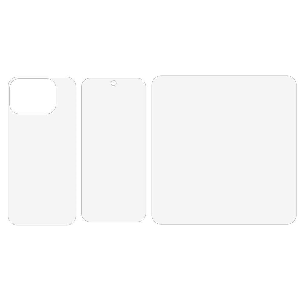 For Google Pixel 10 Pro Fold Screen Protector Set, Front + Back Full Cover TPU+PET Hydrogel Film