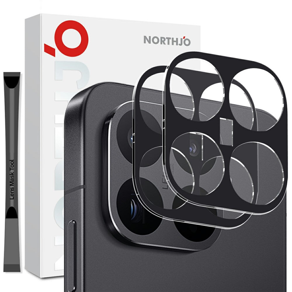 NORTHJO 2Pcs For Xiaomi 17T Pro Full Coverage Camera Lens Protector Silk Printing 3D Clear Tempered Glass Lens Film