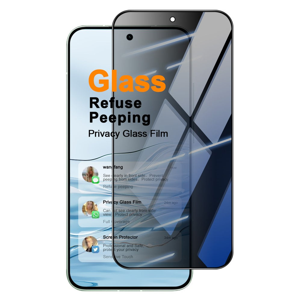 IMAK For Xiaomi Redmi Turbo 4 Pro 5G  /  Poco F7 5G  /  15T  /  15T Pro Privacy Screen Protector Anti Peep Full Cover Tempered Glass Film (Fingerprint Unlock)
