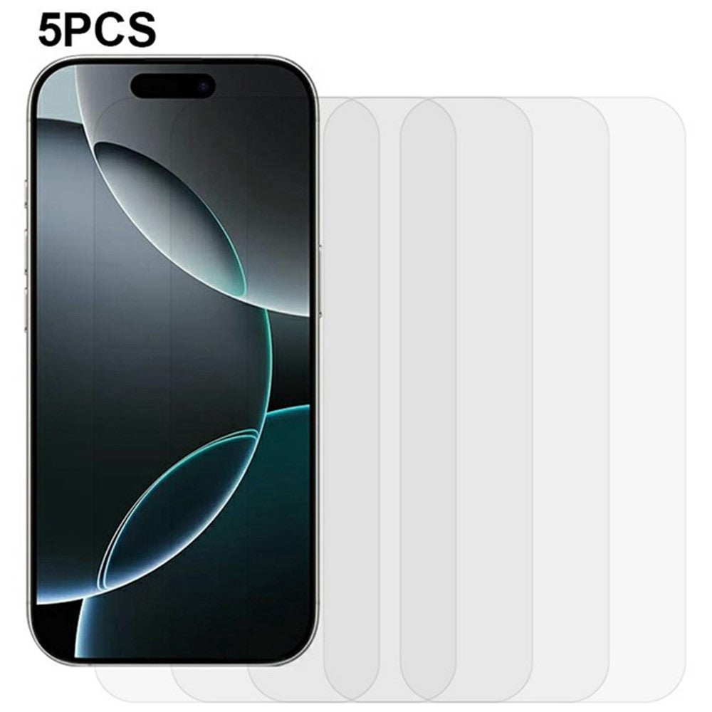 5Pcs For iPhone 18 Pro / 17 Pro Front Screen Protector 0.3mm 2.5D Tempered Glass Film, Not Full Covering