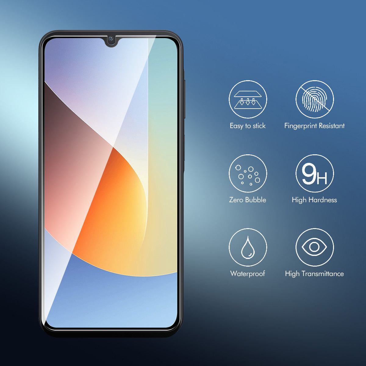HAT PRINCE for Xiaomi Redmi 15a 5G ENKAY  Screen Protector 9H Silk Printing 0.26mm Full Glue Full Coverage Tempered Glass Film