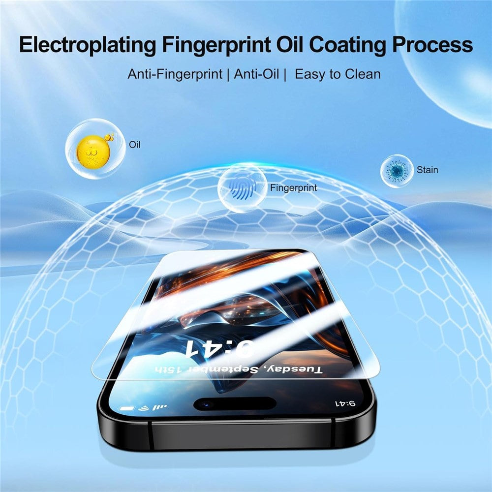 2Pcs For iPhone 18 Pro Max Screen Protector 2.5D Arc Edge High Clarity Tempered Glass Film with Camera Lens Film