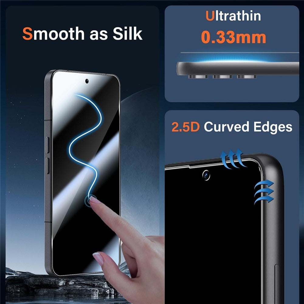 2Pcs For iPhone 18 Pro Max Screen Protector 2.5D Arc Edge High Clarity Tempered Glass Film with Camera Lens Film