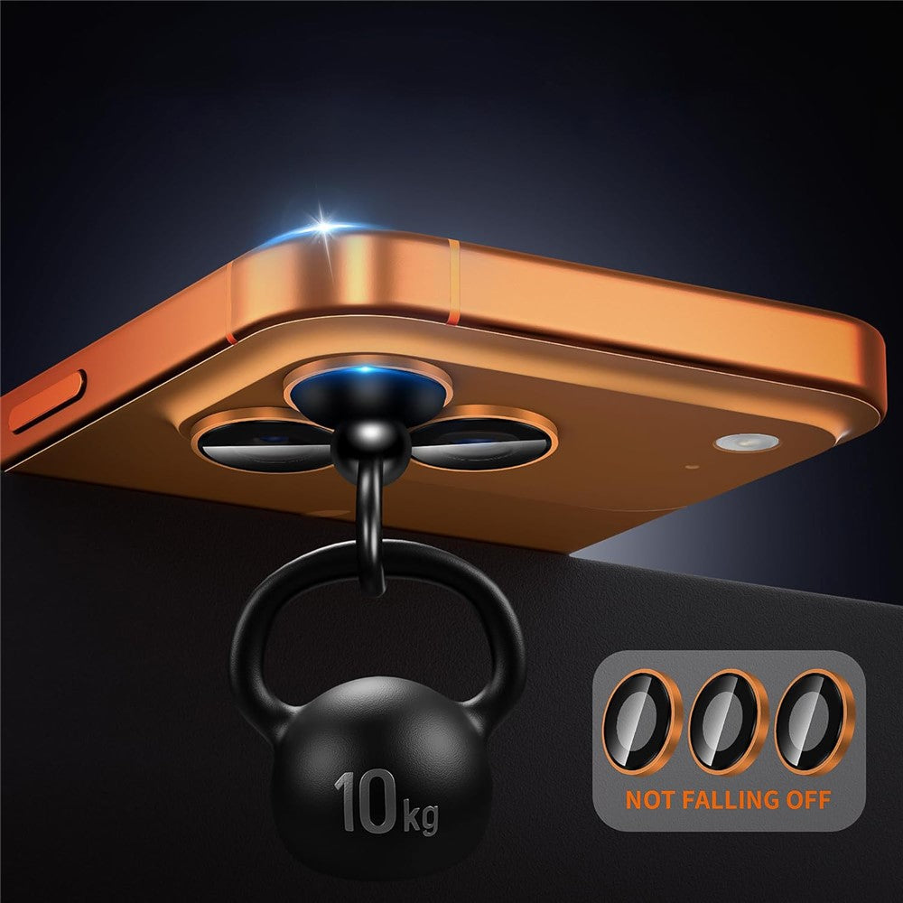 1Set For iPhone 17 Pro Camera Lens Film Tempered Glass CD Vein Metal Ring Rear Lens Protector