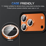 For iPhone 17 Pro Max 1Set Camera Lens Protector Tempered Glass+Metal Ring Rhinestone Lens Film