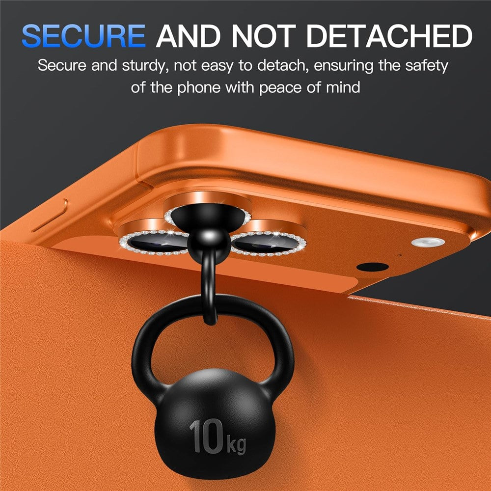 For iPhone 17 Pro Max 1Set Camera Lens Protector Tempered Glass+Metal Ring Rhinestone Lens Film