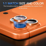 For iPhone 17 Pro Max 1Set Camera Lens Protector Tempered Glass+Metal Ring Rhinestone Lens Film