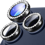 For iPhone 17 Pro Max 1Set Camera Lens Protector Tempered Glass+Metal Ring Rhinestone Lens Film