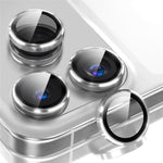 For iPhone 18 Pro Max 1Set Camera Lens Film Tempered Glass CD Vein Metal Ring Rear Lens Protector