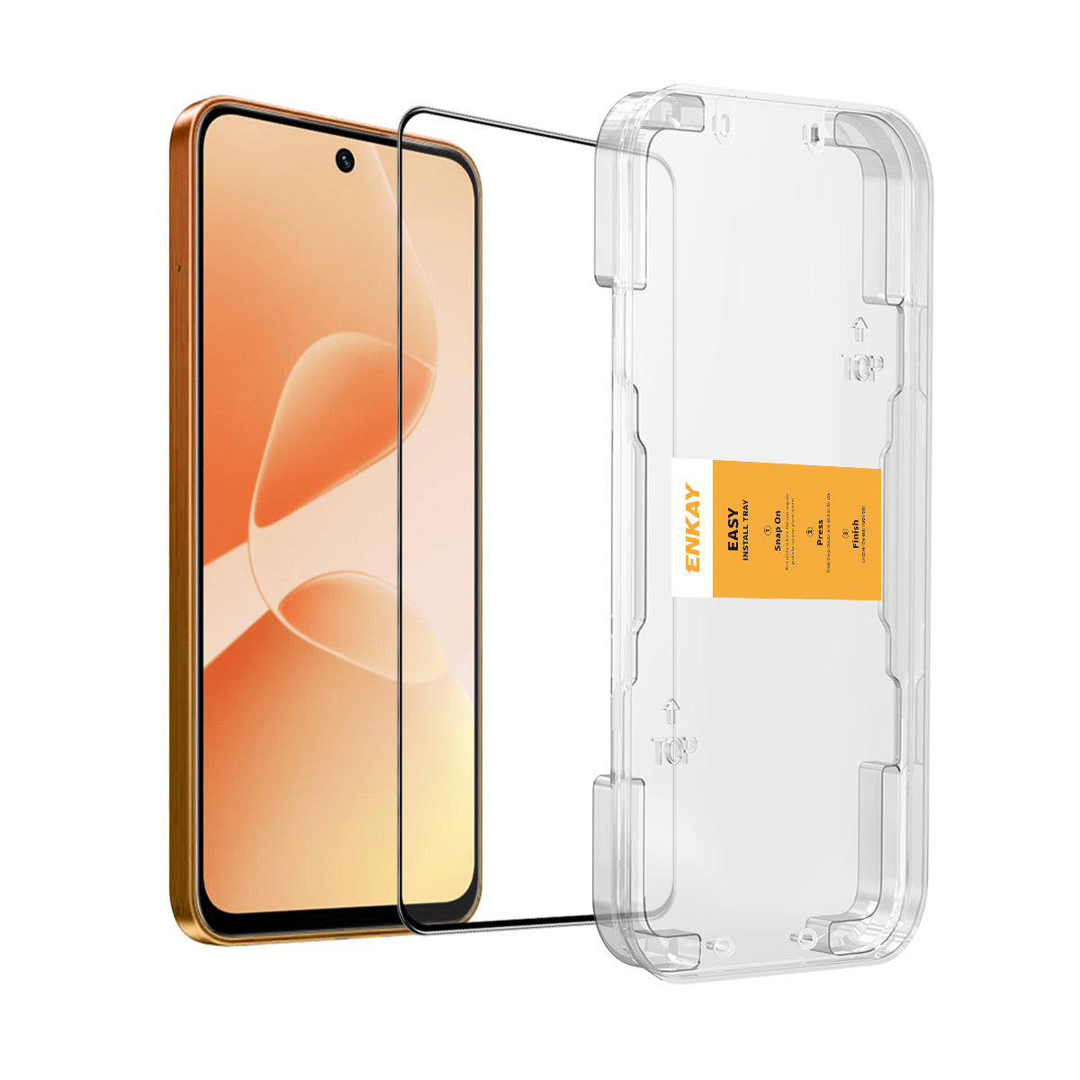 HAT PRINCE for Infinix Hot 60 Pro 4G HD Clear Film ENKAY  Full Coverage Full Glue Tempered Glass Screen Protector with Installation Tool