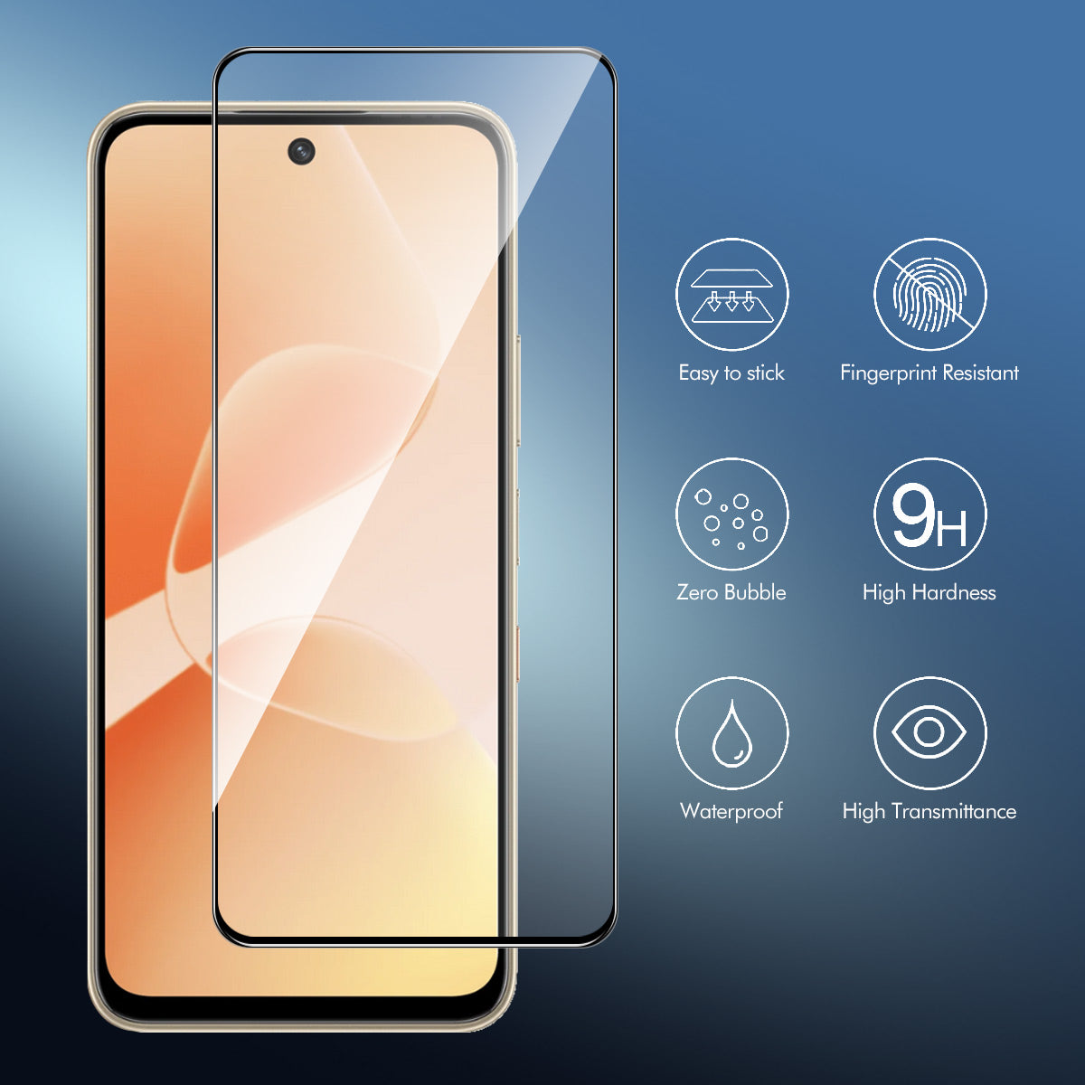 HAT PRINCE for Infinix Smart 20 4G HD Clear Film ENKAY Full Coverage Full Glue Tempered Glass Screen Protector with Installation Tool
