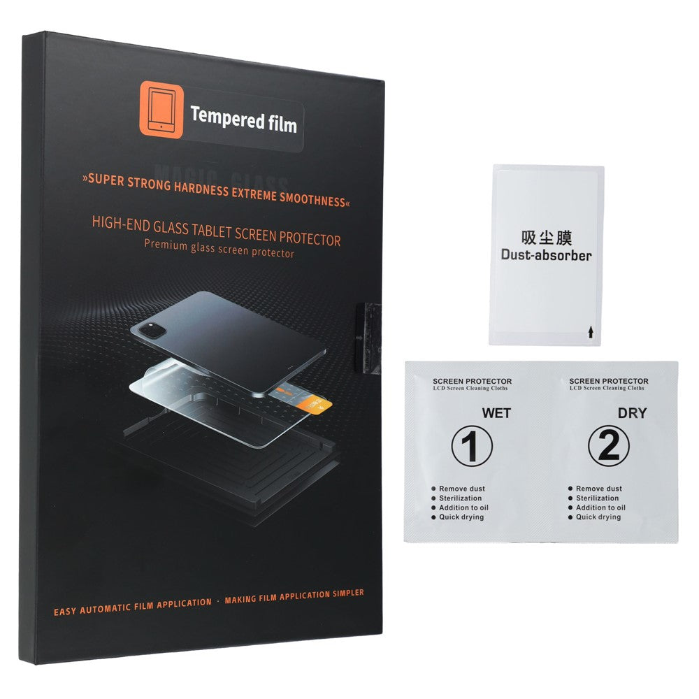 For iPad Pro 12.9 (2018)  /  (2020)  /  (2021)  /  (2022) HD Clear Full Screen Protector Tempered Glass Flim with Dust-free Installation Tool