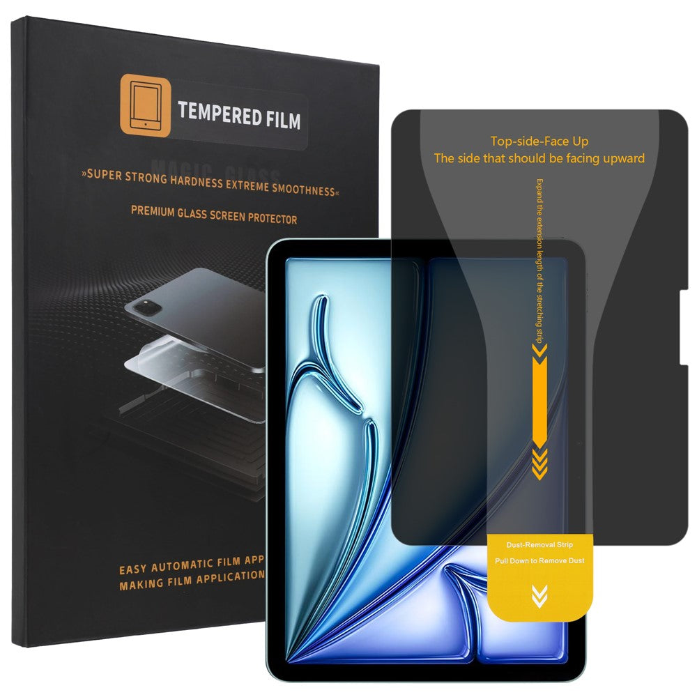 iPad Air 13 (2026) / (2025) / (2024) Helskärmsskydd med sekretessskydd, anti-spionage, härdat glas med dammfritt installationsverktyg