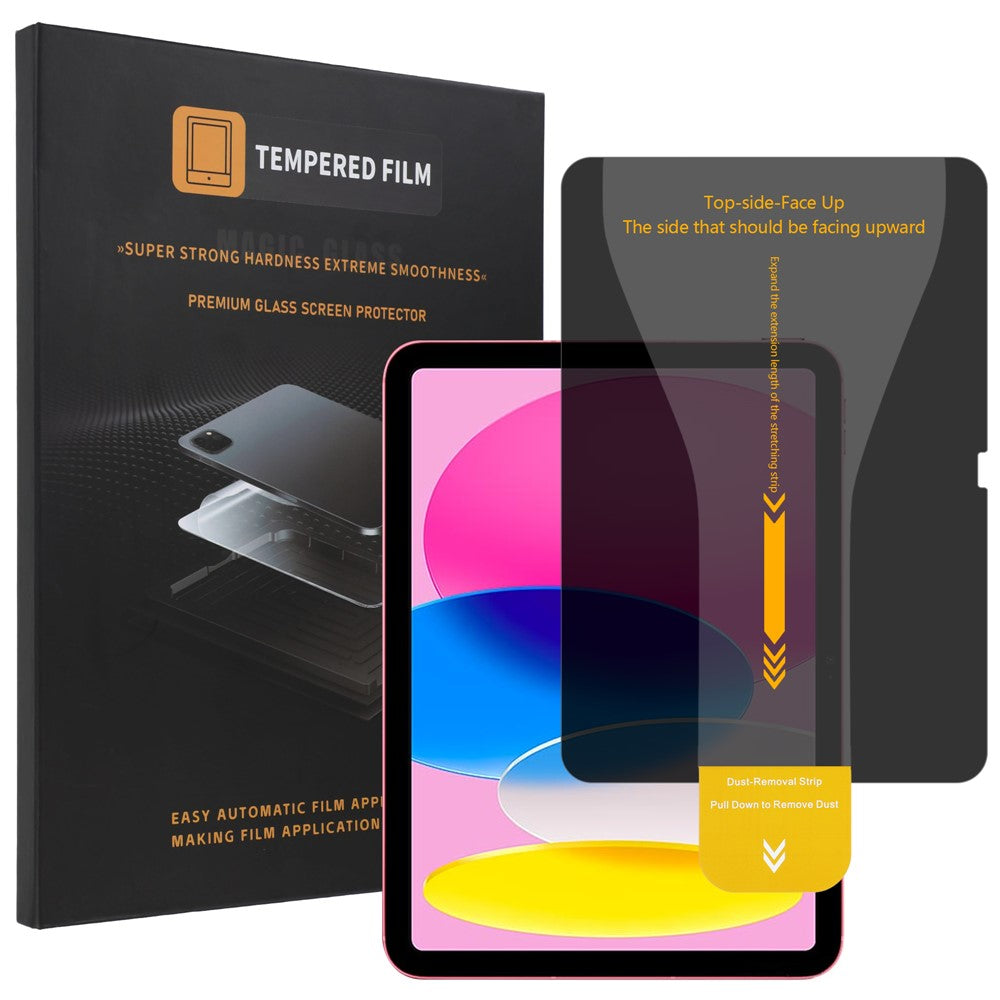 Privatlivsfilm til iPad 10.9 (2022) / iPad (2025), høj aluminium-kiselglas, anti-spionage-skærmbeskyttelse til hele skærmen med støvfrit monteringsværktøj