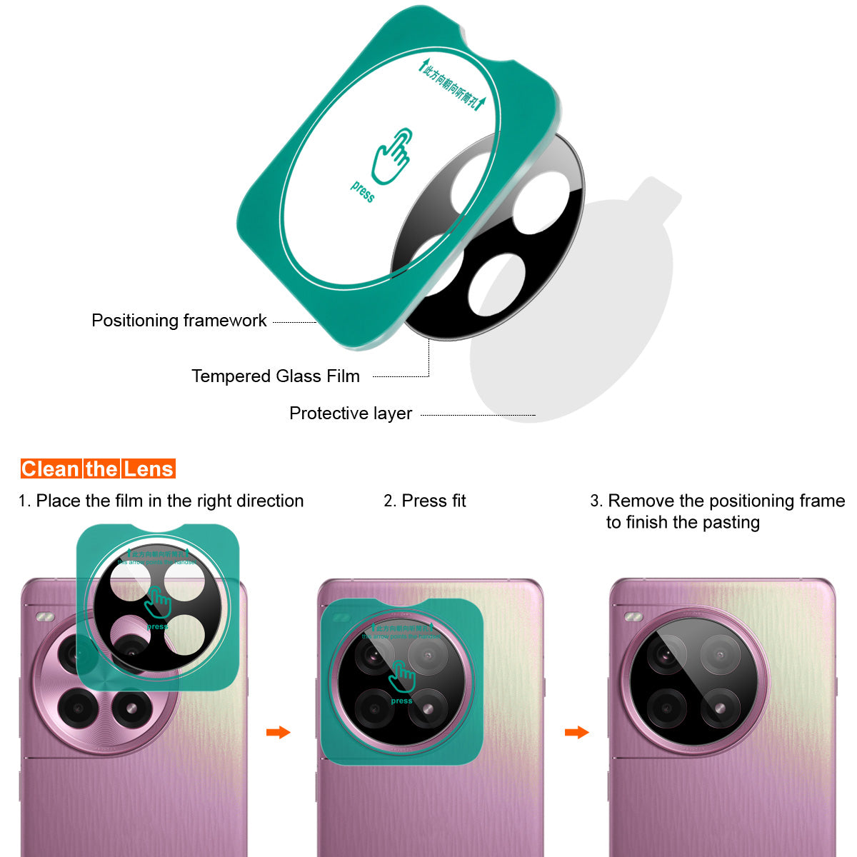 IMAK for Honor X70 Pro Max 5G Tempered Glass Full Cover Camera Lens Protector with Self Positioning Frame