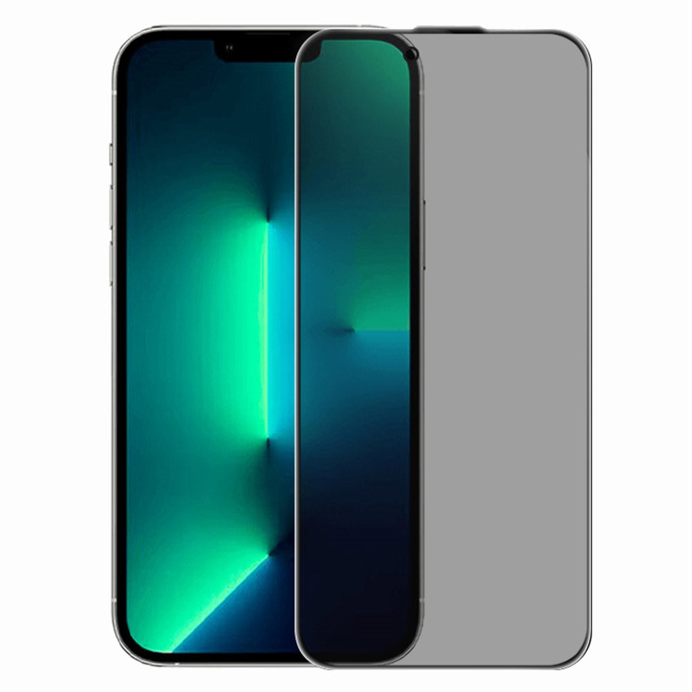 RURIHAI Privacy-skærmbeskytter til iPhone 17e / 16e / 14 / 13 / 13 Pro, AR anti-reflekterende høj aluminium-silicium glasfilm