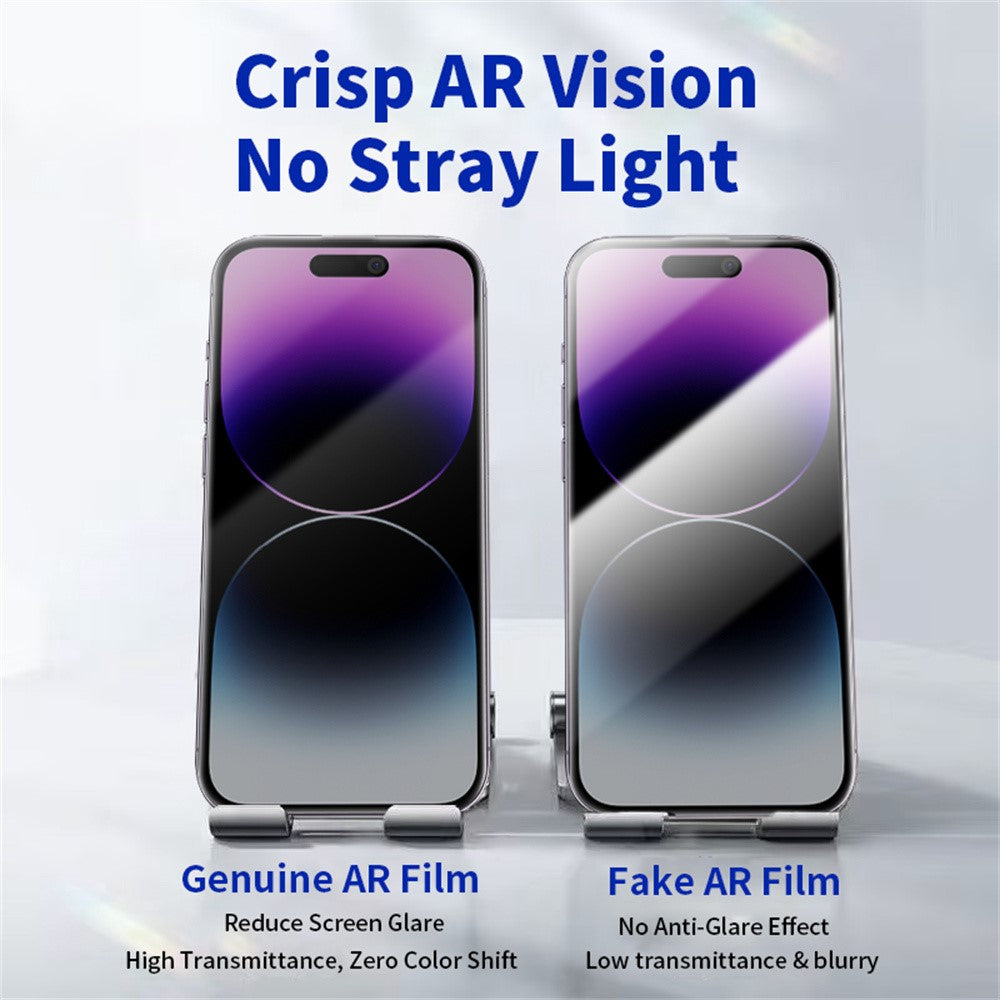 RURIHAI For iPhone 14 Pro Max Privacy Screen Protector AR Anti-Reflective High Aluminium-Silicon Glass Film