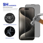 RURIHAI For iPhone 15 Pro Max Privacy Screen Protector AR Anti-Reflective High Aluminum-Silicon Glass Film