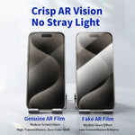 RURIHAI For iPhone 15 Pro Max Privacy Screen Protector AR Anti-Reflective High Aluminum-Silicon Glass Film