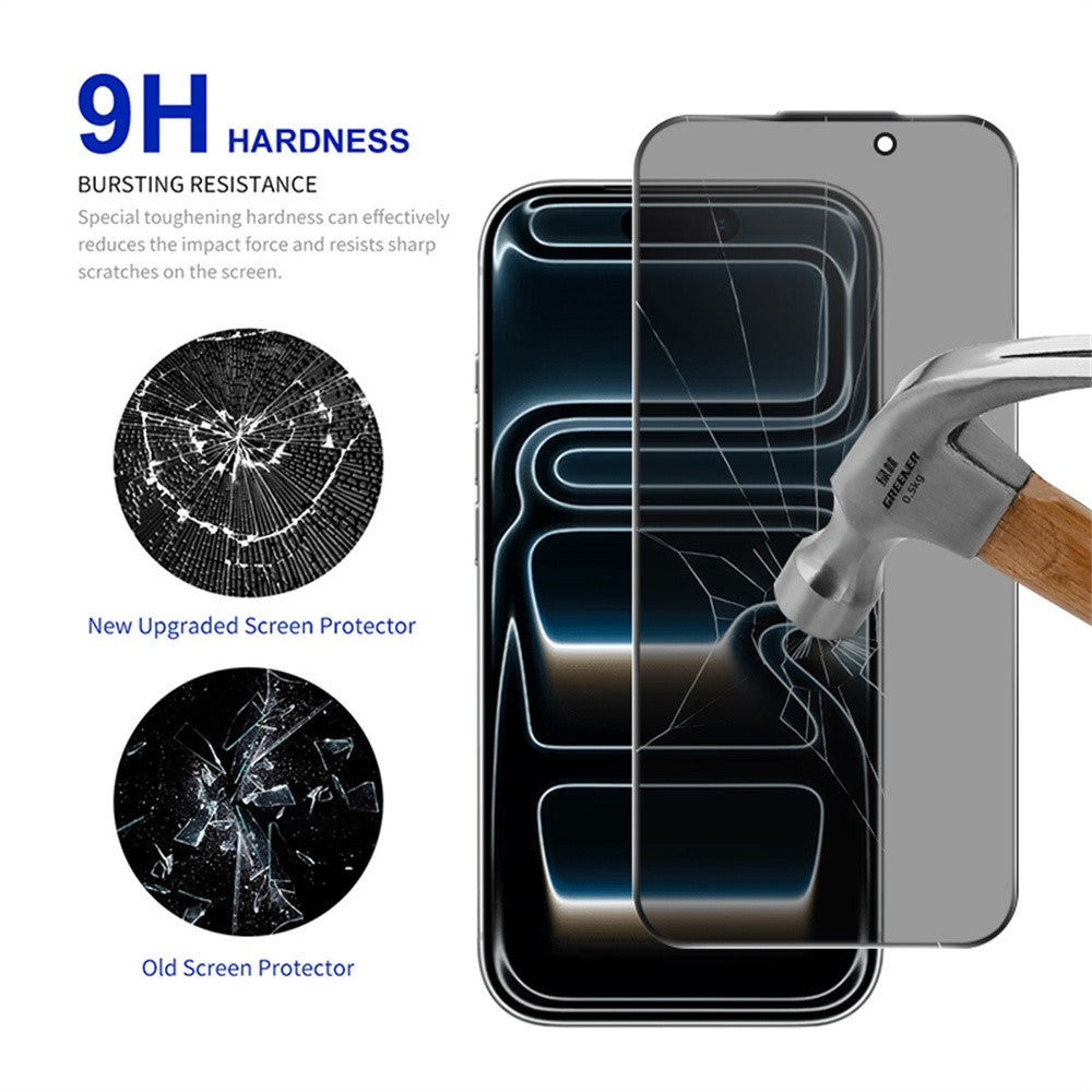 RURIHAI Til iPhone 17 Pro Privacy Skærmbeskytter AR Antirefleks Høj Aluminium-Silicium Glasfilm