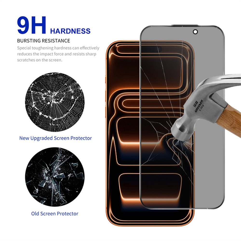 RURIHAI For iPhone 17 Pro Max Privacy Screen Protector AR Anti-Reflective High Aluminum-Silicon Glass Film