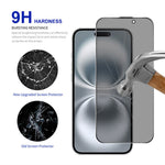 RURIHAI For iPhone 16 Plus / 15 Plus Privacy Screen Protector AR Anti-Reflective High Aluminium-Silicon Glass Film