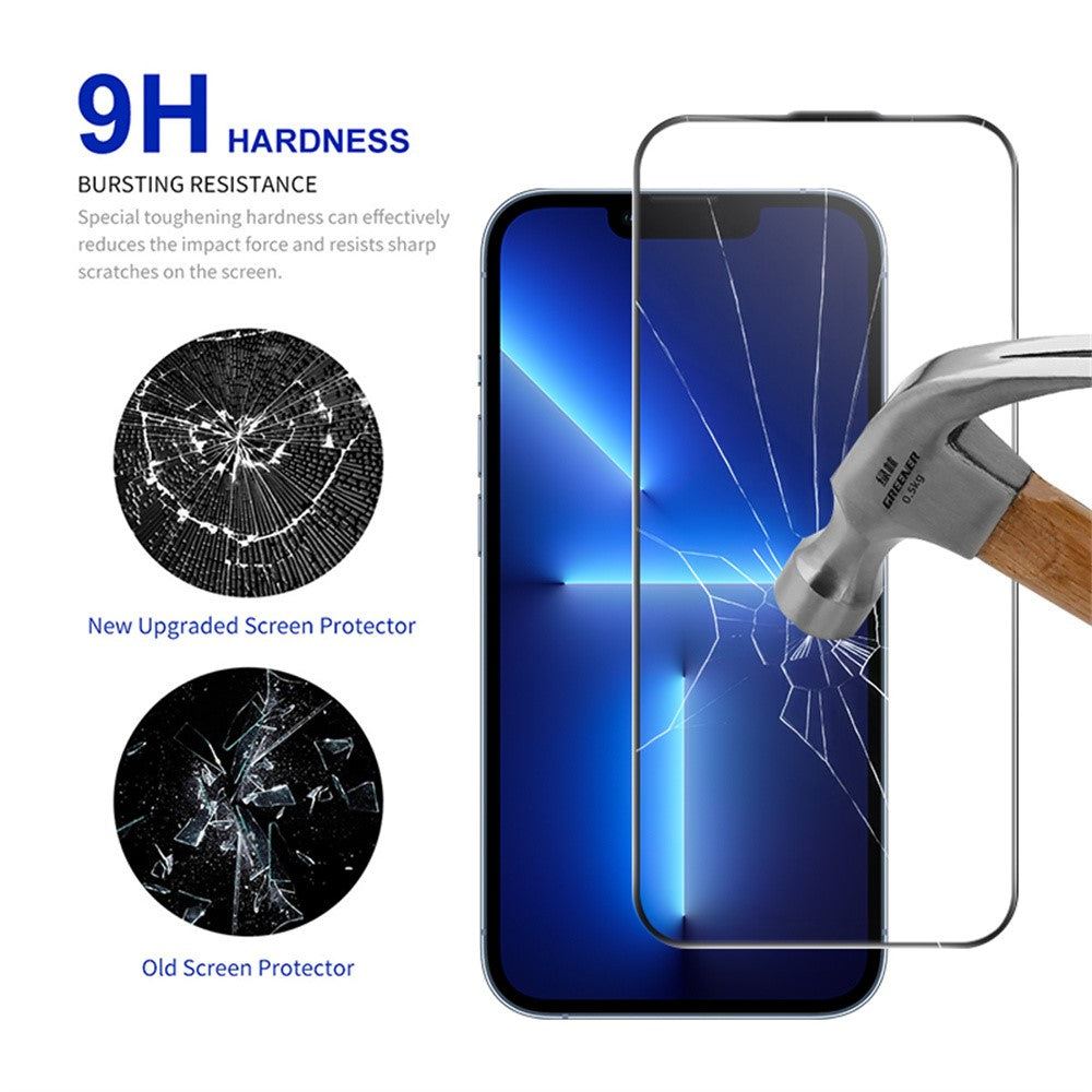 RURIHAI För iPhone 13 Pro Max / 14 Plus Helskärmsskydd AR Antireflex HD Klar Härdat Glas Film