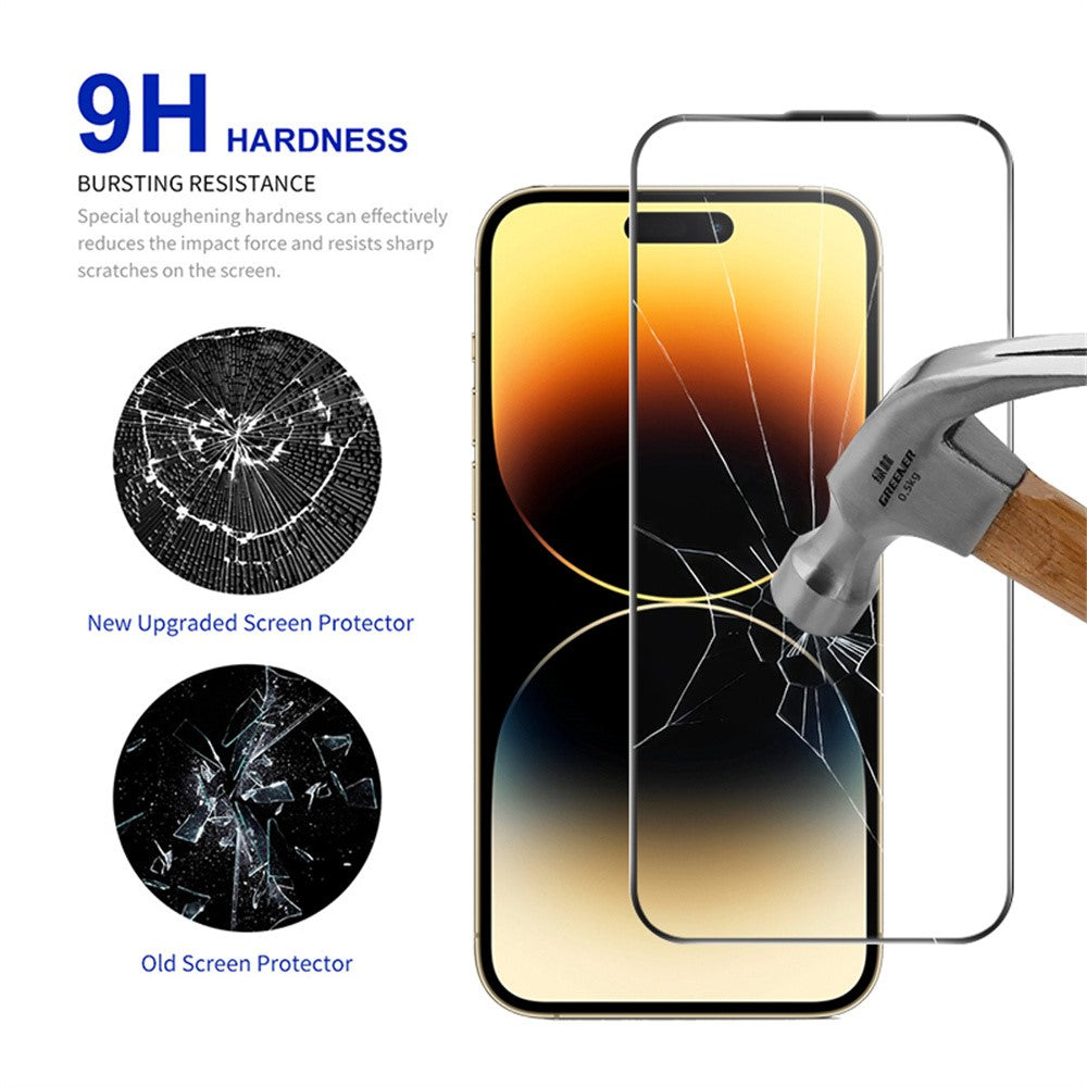 RURIHAI For iPhone 14 Pro Full Screen Protector AR Anti-Reflective HD Clear Tempered Glass Flim